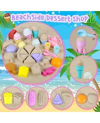 Gnuadz Collapsible Beach Toys Sand Bucket Shovels Set Castle Mesh Bag