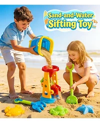 Gnuadz 17-piece Collapsible Beach Sand Toys Bucket Water Wheel Set