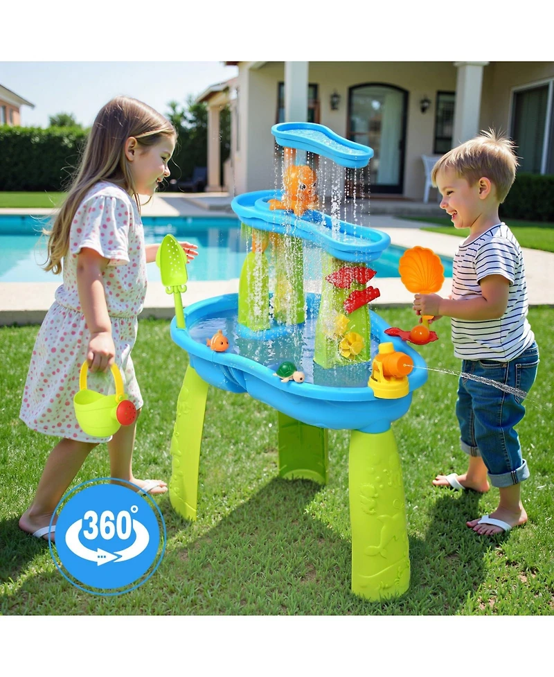 Gnuadz 3-Tier Water Table Kids Outdoor Sensory Play Summer Gift