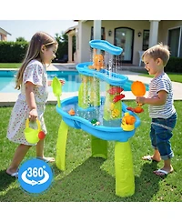 Gnuadz 3-Tier Water Table Kids Outdoor Sensory Play Summer Gift