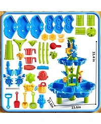 Gnuadz 2-Tier Sand Water Table Kids Sensory Play Outdoor Toy