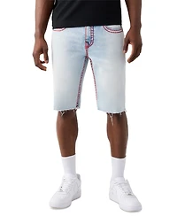 True Religion Men's Ricky Super T Fray Flap Denim Shorts