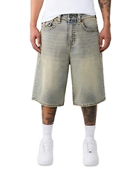 True Religion Men's Mikey Baggy Super T Flap Denim Shorts