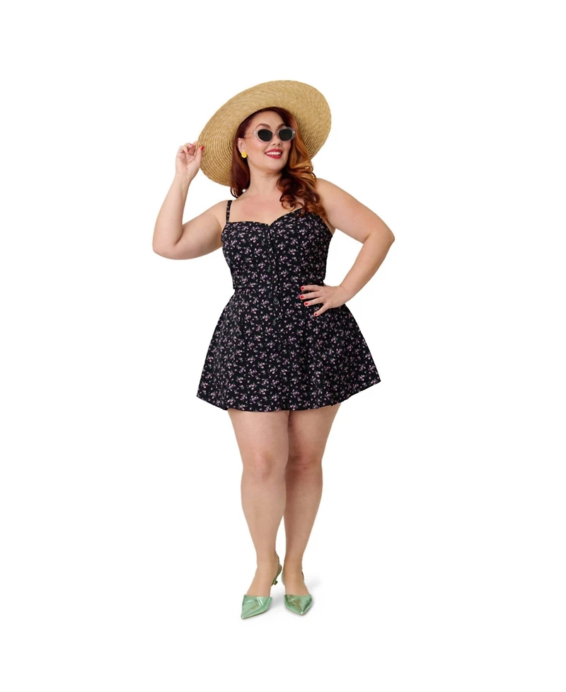 Unique Vintage Plus 1940s Sweetheart Skirted Romper