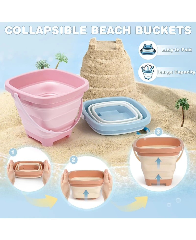 Gnuadz Mesh Shovel Collapsible Bucket Filter Scooper Shell Sifter Sandbox Toys