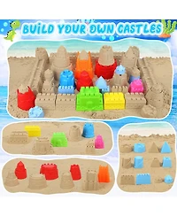 Gnuadz 32-piece Collapsible Beach Toys Sand Castle Kit Bucket Shovel Mesh Bag Kids 3-12