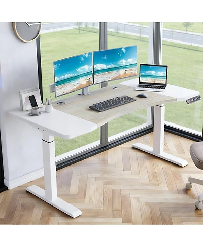 Streamdale Furniture 63x30 inches Dual Motor Curved Electric Standing Desk