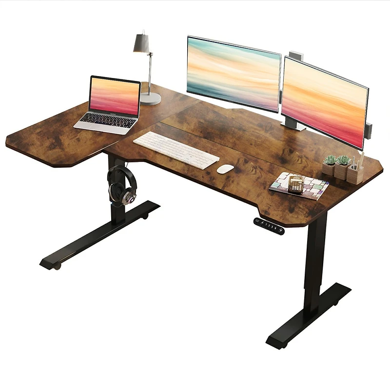 Streamdale Furniture Electric L-Shaped Height Adjustable Standing Desk