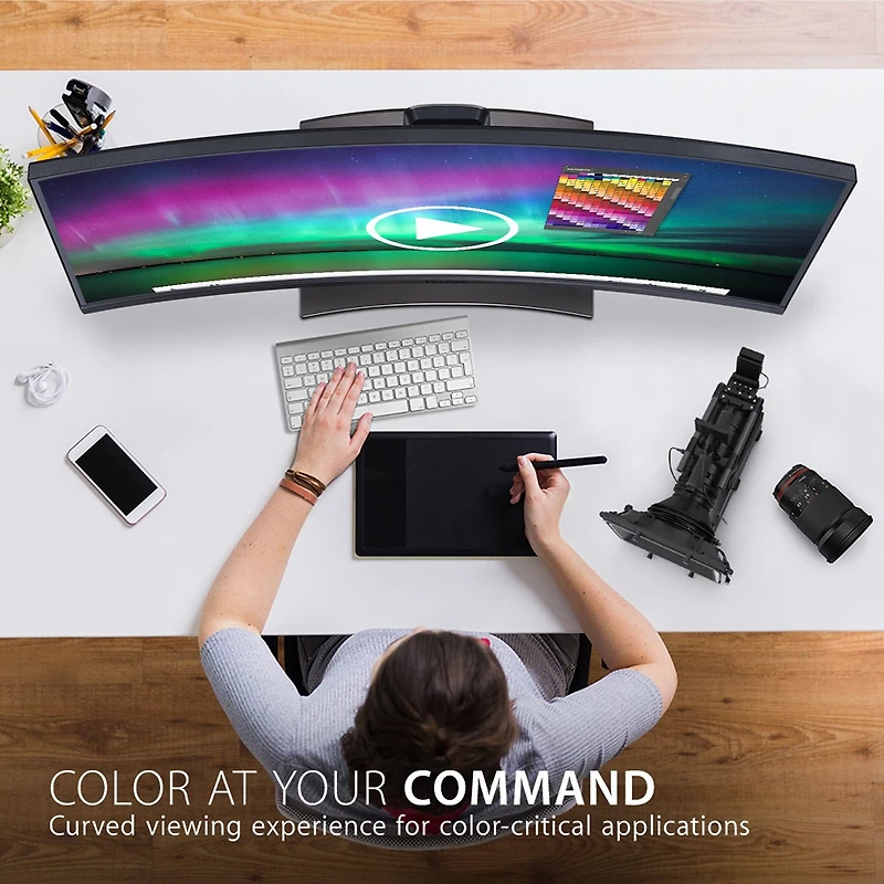 ViewSonic VP3881a 38" 21:9 Wqhd+ Ips Led Curved Monitor, Built-In Speakers