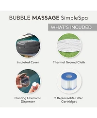 Intex SimpleSpa Bubble Massage 6 Person Inflatable Hot Tub with Energy Cover