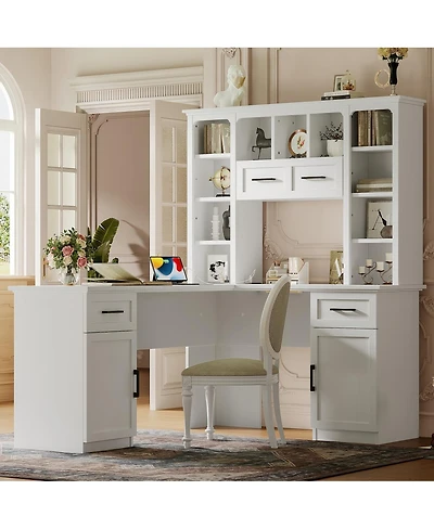 Streamdale Furniture L-Shaped Desk with Storage, Power Outlet