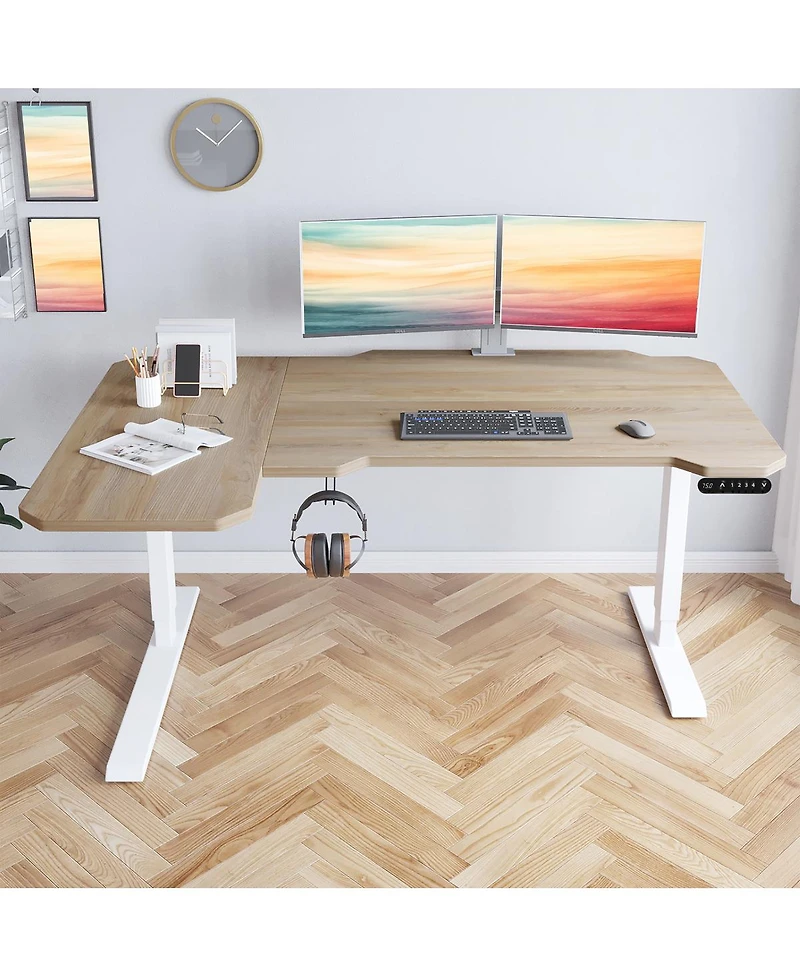 Streamdale Furniture L-Shaped Electric Standing Desk