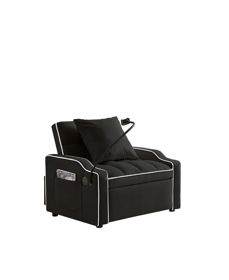 Streamdale Furniture 3-in-1 Convertible Sleeper Sofa Chair Bed with Usb/Type-c