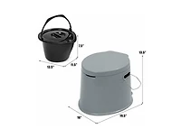 Lucky One 5L Portable Travel Toilet with Paper Holder, Compact Camping Toilet