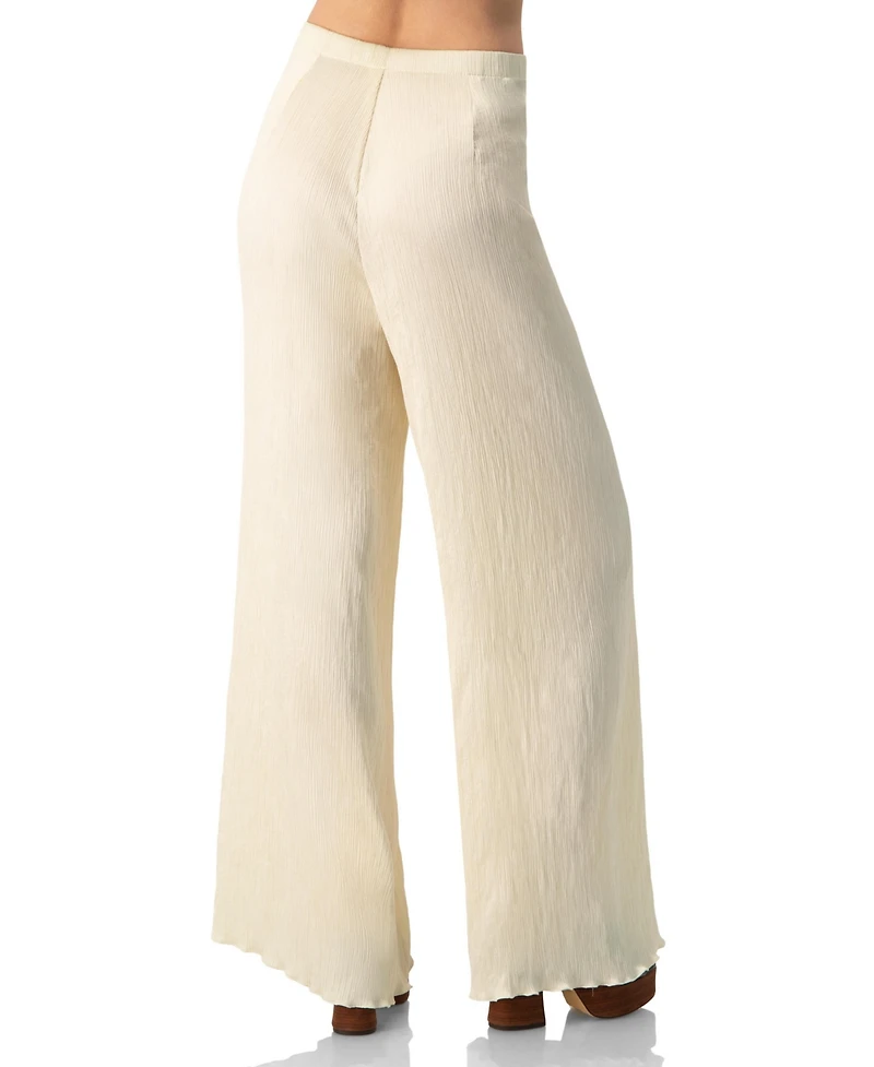 Ivonne Women's Elastic Waistband Pleated Wide-Leg Pants