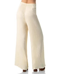 Ivonne Women's Elastic Waistband Pleated Wide-Leg Pants