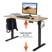 Streamdale Furniture Electric Standing Desk, 24x48 inches Mahogany Top
