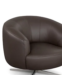 Paitlyn 37" Leather Accent Swivel Chair