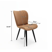 Streamdale Furniture 4 Modern Pu Leather Dining Chairs with Metal Legs