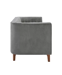 Streamdale Furniture 3-Seater Sofa with Curved Armrests and Channel Tufting