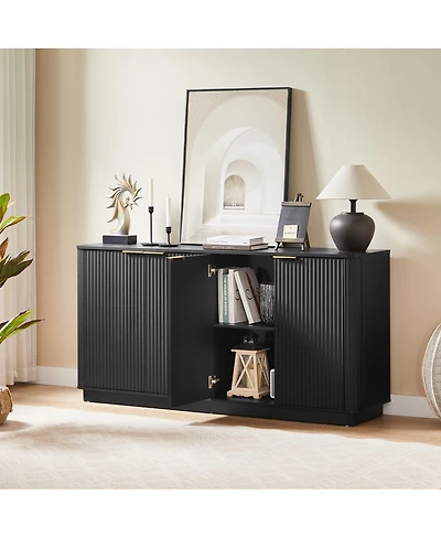 Streamdale Furniture 63 Vertical Stripe Buffet Cabinet/Tv Stand
