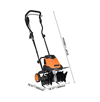 Sugift 12 Amp Electric Tiller 18 in Tilling Width 3.94 in Tilling Depth Cordless Free