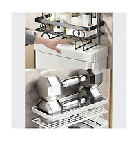 homfan Over The Toilet Storage Shelf, Bathroom Organizer Over Toilet, No Drilling Toilet Shelf Rack and Stand, Space Saver for Small Space
