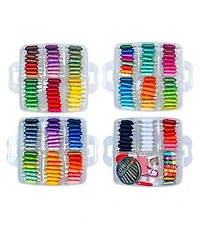 Gnuadz 176 Embroidery Floss Set Tools Kit 4-Tier Organizer Box