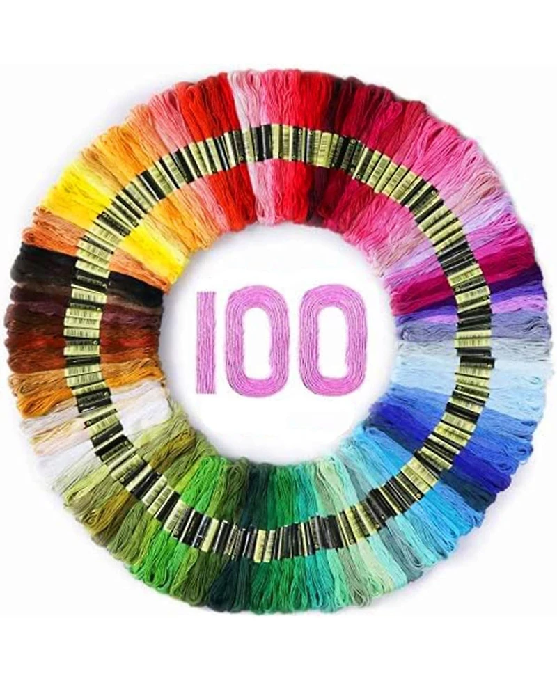 Gnuadz 100 colors Embroidery Floss Thread Skeins Cross Stitch Bracelet String
