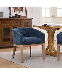 Streamdale Furniture Barrel Dining Chairs with Arms, Farmhouse Chenille