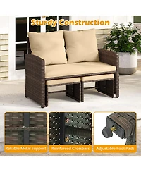 Sugift Outdoor Patio Pe Wicker Furniture Set with Cushions