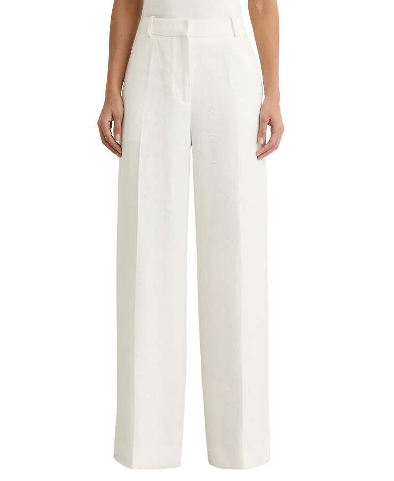Reiss Women's Linen-Blend Wide-Leg Trouser Pants