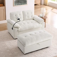 Streamdale Furniture Reclining Sofa with Ottoman and Usb