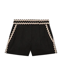 Reiss Women's Linen Wave-Trim Shorts