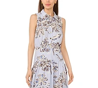 Msk Women's Sleeveless Drop Waist Maxi Dress with Buttons