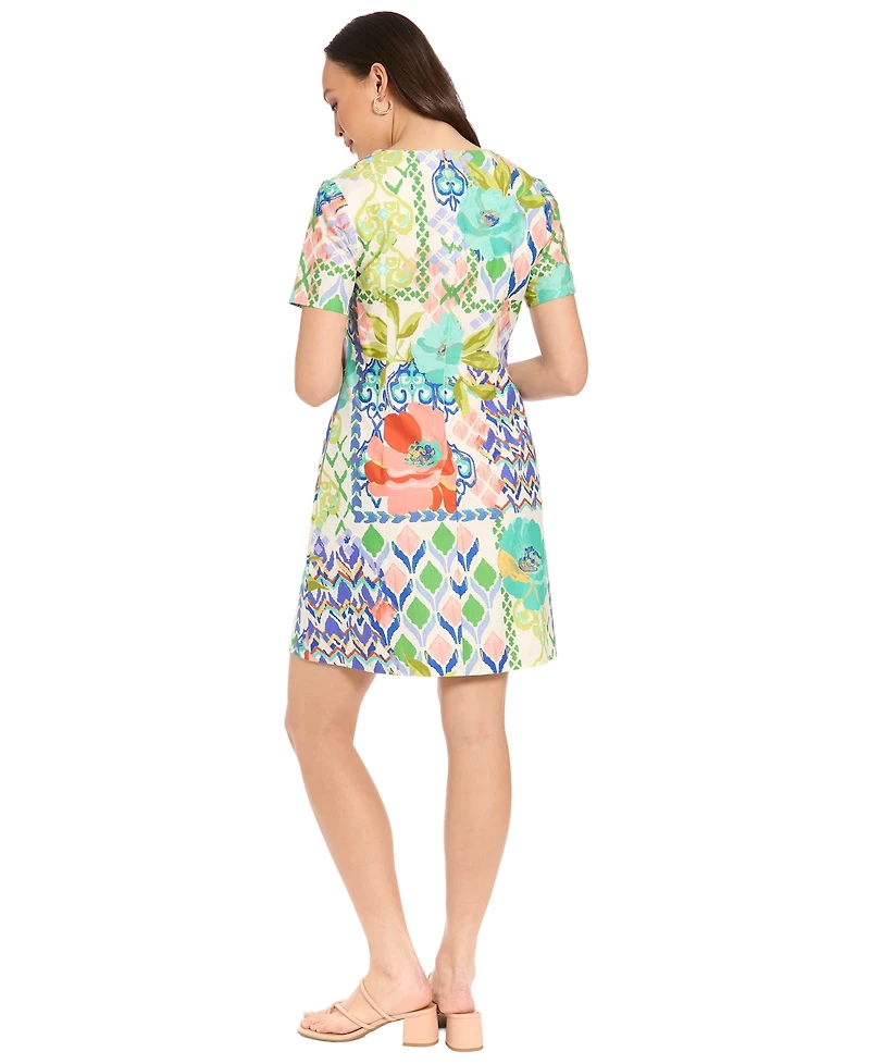 London Times Women's V-Neck Dress