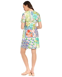 London Times Women's V-Neck Dress