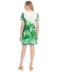 London Times Women's V-Neck Dress
