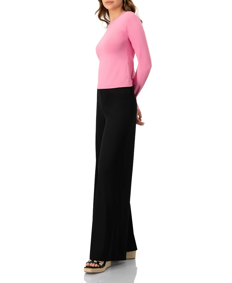 Ivonne Women's Ribbed Wide-Leg Culotte Pants