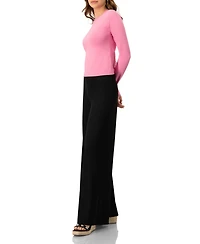 Ivonne Women's Ribbed Wide-Leg Culotte Pants