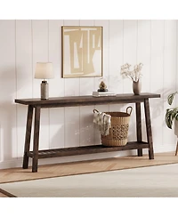 Gaomon 70.9 In Console Table, 2-Tier Narrow Sofa Table Behind Couch, Extra Long Entryway Table for Hallway, Industrial Farmhouse Entry Table