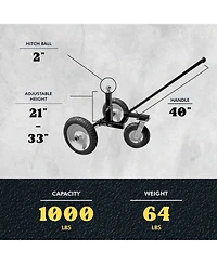 Tow Tuff Tmd-1000C2 Adjustable Steel 1000 lb Heavy Duty Trailer Dolly Caster