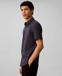 Calvin Klein Men's Windowpane Sup Slim Short-Sleeve Shirt