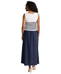 Jones New York Women's Sleeveless Round Neck Maxi Dress