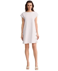 Jones New York Women's Short-Sleeve Side Button Swing Dress