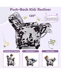 Slickblue Toddler Reclining Chair with Cup Holder, Push Back Kids Armchair Seating