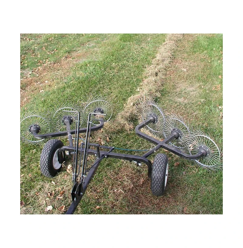 Yard Tuff 60inch Steel Tow Behind Acreage Rake Lawn Sweeper with Pin Style Hitch