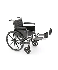 Invacare Wheelchair Elevating Legrests Padded Calf Support, Aluminum Footplates, Adjustable Length