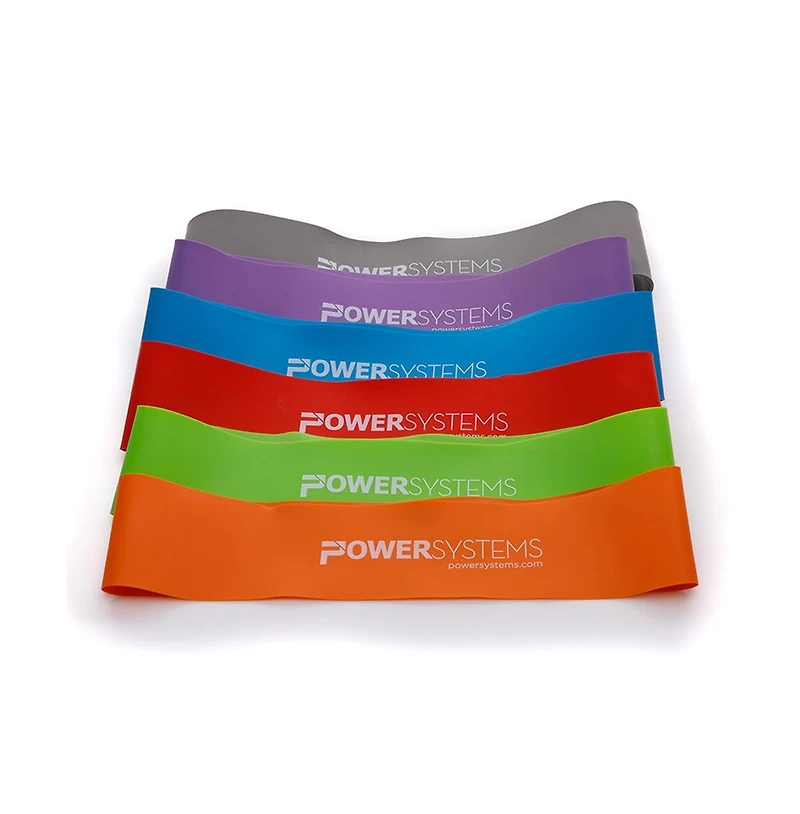 Power Systems 9 Inch Mini Versa Loop Exercise Bands Portable Resistance Bands 6 Pack Kit