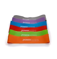 Power Systems 9 Inch Mini Versa Loop Exercise Bands Portable Resistance Bands 6 Pack Kit